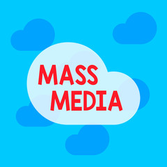 Text sign showing Mass Media. Business photo text Group showing making news to the public of what is happening Square rectangle paper sheet loaded with full creation of pattern theme