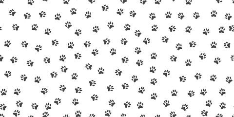 Pet paw print seamless pattern. Abstract animal vector background.