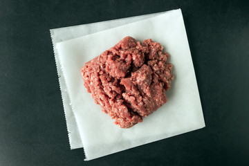 Raw minced meat  for cooking cutlets, hamburgers, meatballs. Concept- cooking, recipes, delicious...