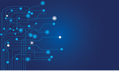 Abstract background  connecting dots and lines. Connection science background, circuit board background technology, Vector illustration design digital technology. with drak blue template