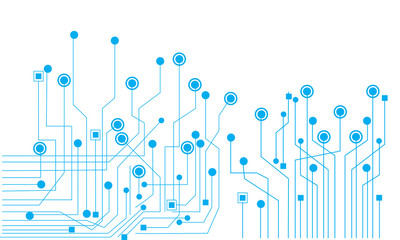 Obraz premium Abstract background connecting dots and lines. Connection science background, circuit board background technology, Vector illustration design digital technology. with gray or white template