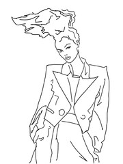 Fashion Illustration of Standing Girl