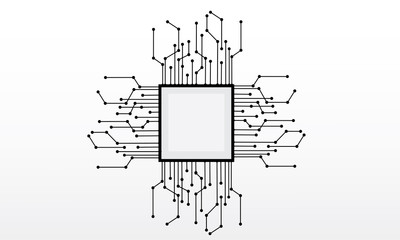 Abstract background  connecting dots and lines. Connection science background, circuit board background technology, Vector illustration design digital technology. with gray or white template