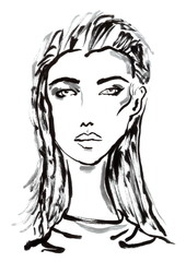 Hand Painted Face Fashion Illustration