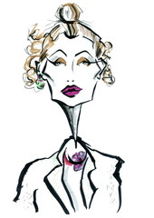 Hand Painted Face Fashion Illustration