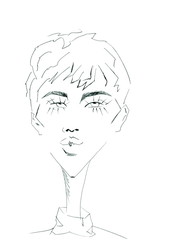 Hand Painted Face Fashion Illustration