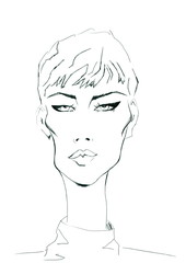 Hand Painted Face Fashion Illustration