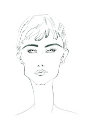Hand Painted Face Fashion Illustration
