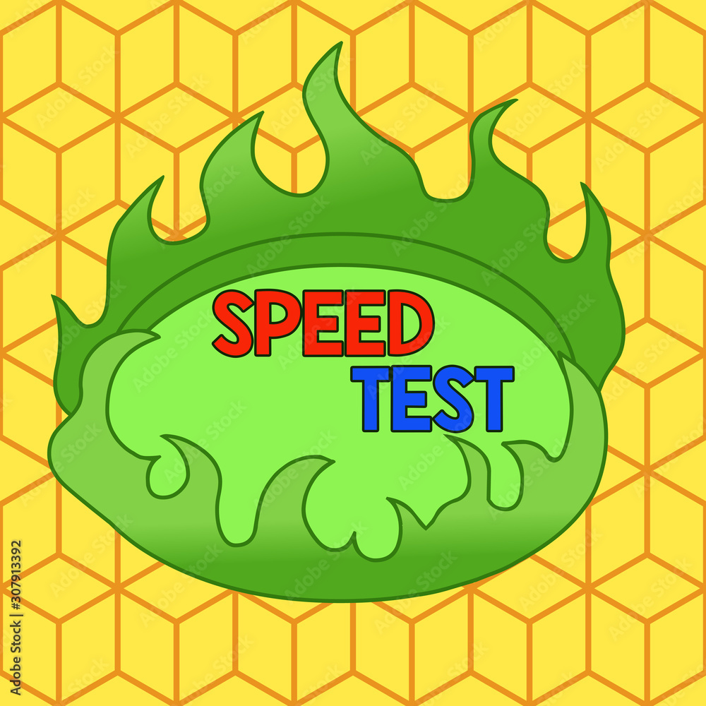 Poster word writing text speed test. business photo showcasing psychological test for the maximum speed of 