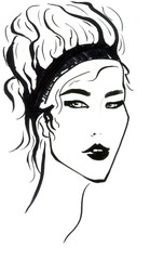 Hand Painted Face Fashion Illustration