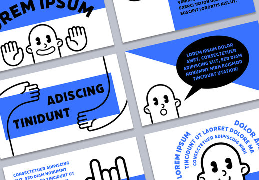 Bold Presentation Layout with Cartoon Elements