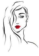 Hand Painted Face Fashion Illustration