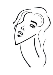 Hand Painted Face Fashion Illustration