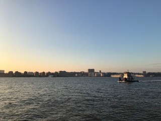 city piers nightlight and sunshine and sunset waterfront 
