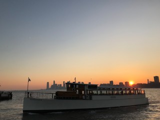 city piers nightlight and sunshine and sunset waterfront 