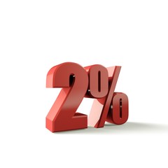 3D 2 Percent Discount with background