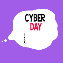 Writing note showing Cyber Day. Business concept for marketing term for the Monday after the Thanksgiving in the US Square rectangle paper sheet loaded with full creation of pattern theme