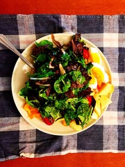 organic green salad and healthy foods