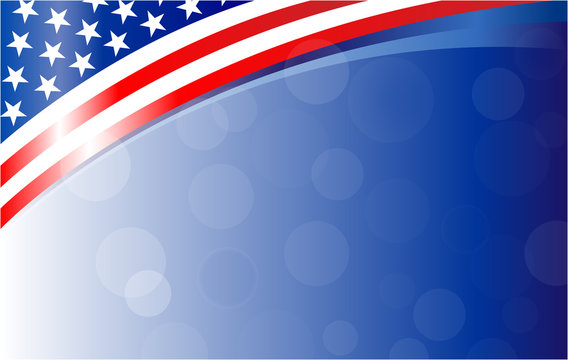 American flag patriotic holiday background frame banner design template.