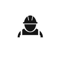construction worker icon on white background
