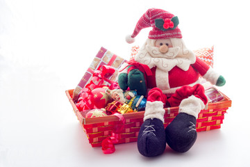 Basket with Christmas gifts