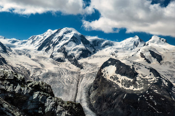 A view on Dufourspitze (Monte Rosa) from Gornergratt