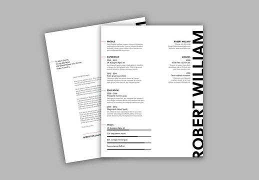 Resume Set with Bold Text Element