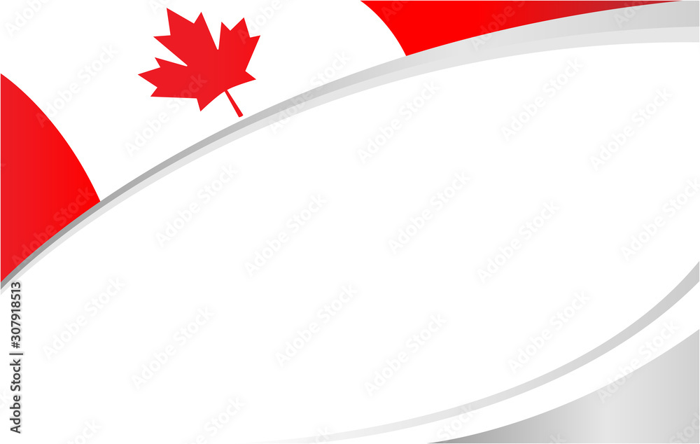 Wall mural canadian flag maple leaf symbol frame banner with empty space for your text.
