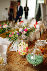candy bar at a wedding