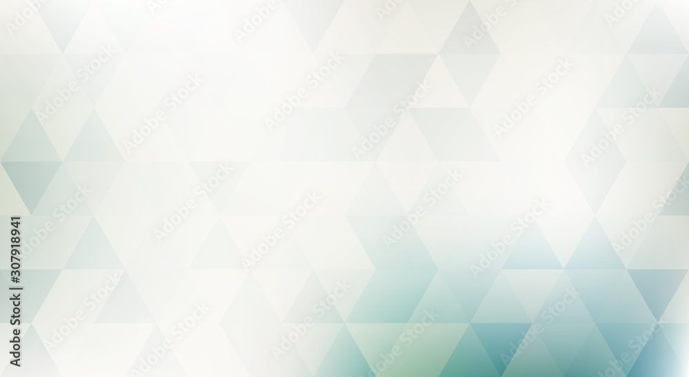 Poster Simple pattern with green blue triangles. Geometrical vector background