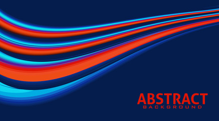 Bright red wave on dark blue background. Vector graphics