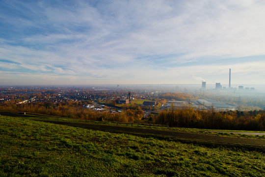 View over Herne and Recklinghausen in autumn