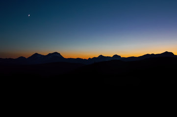 sunset in the mountains