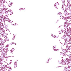 European Union Euro notes falling. Small EUR bills