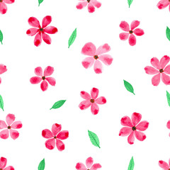 Flower watercolor seamless pattern background design. Vector illustration.
