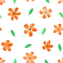 Flower watercolor seamless pattern background design. Vector illustration.