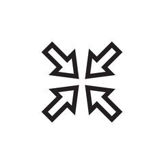 Arrow fat shrink icon vector isolated on background. Trendy web symbol. Pixel perfect. illustration EPS 10. - Vector.