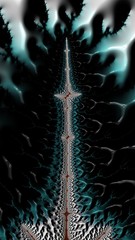 Artfully 3D rendering fractal, fanciful abstract illustration and colorful designed pattern and background