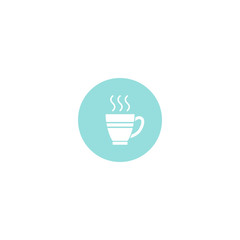 Cup icon on blue background. Vector illustration.