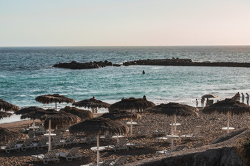 Fototapeta na wymiar Beach and atlantic ocean. Tenerife Coast, Canary Islands, Spain.