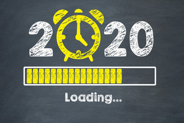 New year concepts 2020 countdown clock on blackboard