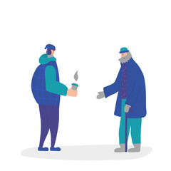 Winter people dressed in warm outdoor clothes.