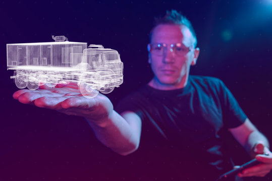 Designing a three-dimensional model of a truck in virtual reality - Powered by Adobe