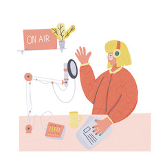 Podcast concept. Vector social media blog design.