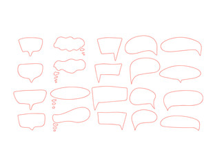Speech bubbles hand drawn set. Vector illustration