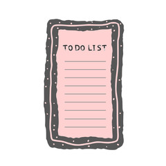To do list template blank. Vector illustration.