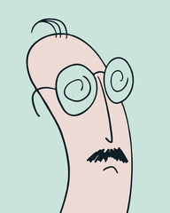 man with glasses and moustache