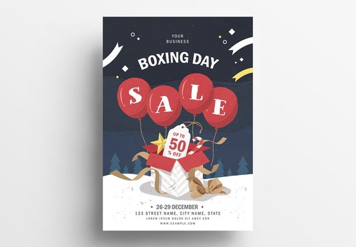Christmas Themed Holiday Sale Poster Flyer Layout