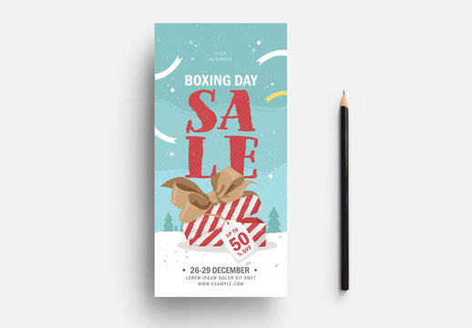 Boxing Day Sale Card Layout with Light Blue Theme