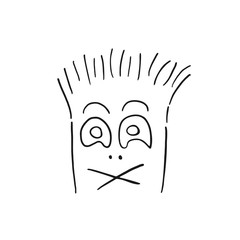 funny face with closed mouth